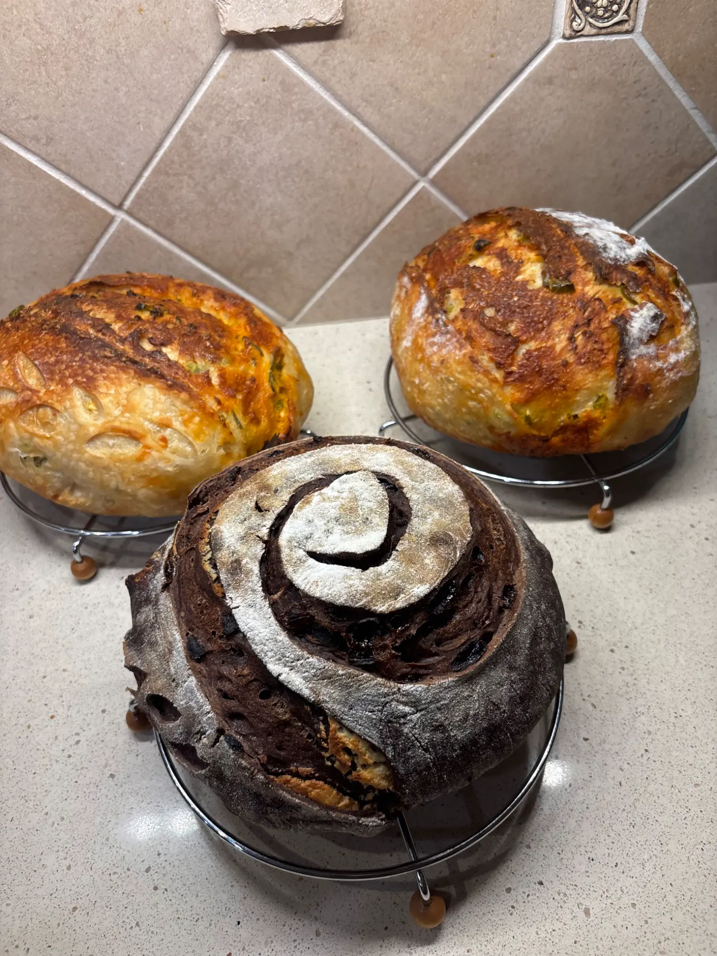 Assortment of artisan sourdough loaves